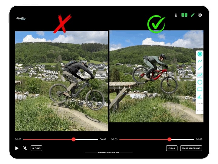 Screenshot eines Roxybike Video Feedbacks